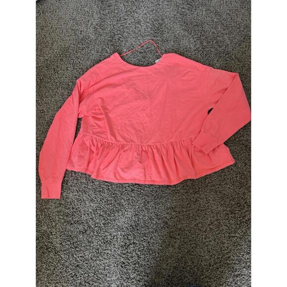 FREE  PEOPLE Play Nice Layer Pullover Women's Size S Neon Coral NEW - Picture 8 of 10